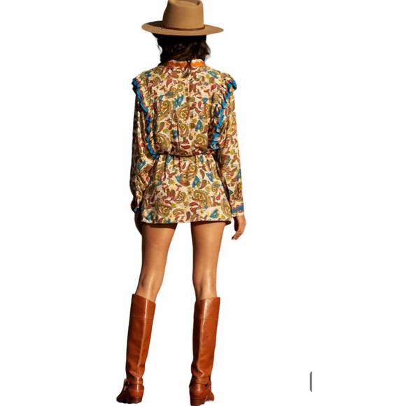 NEW CAROLINA K lais mini dress in paisley cream - Picture 2 of 2